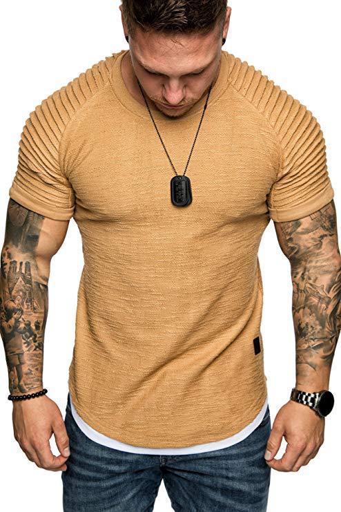 Men's Casual Fashion Solid Color Short-sleeved T-shirt