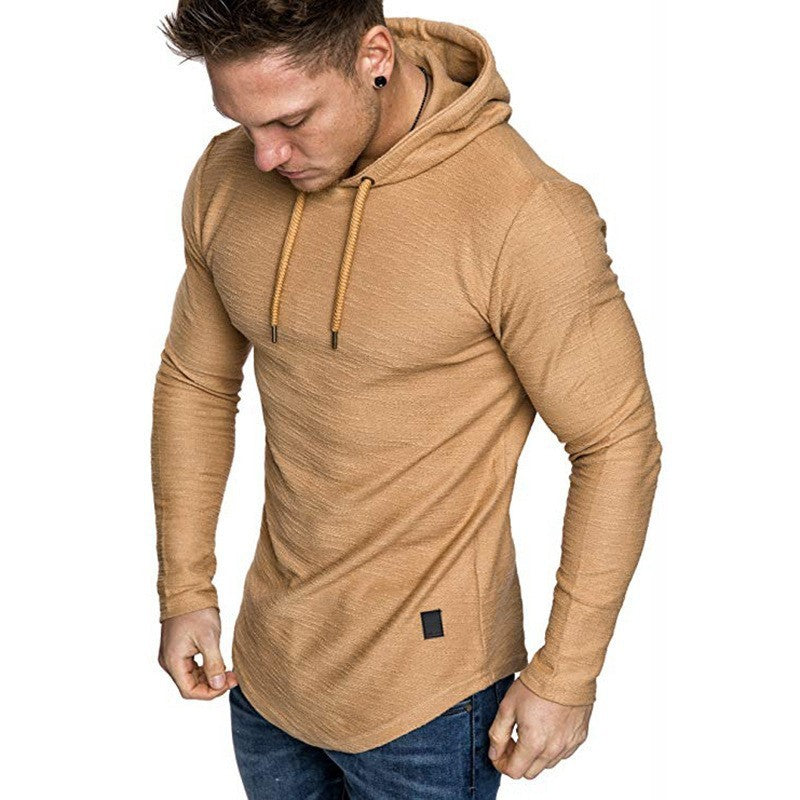 High Street Hipster Hooded T-shirt Men's Summer Loose Casual Shoulder Long Sleeve European Size Men's T-shirt Jacket