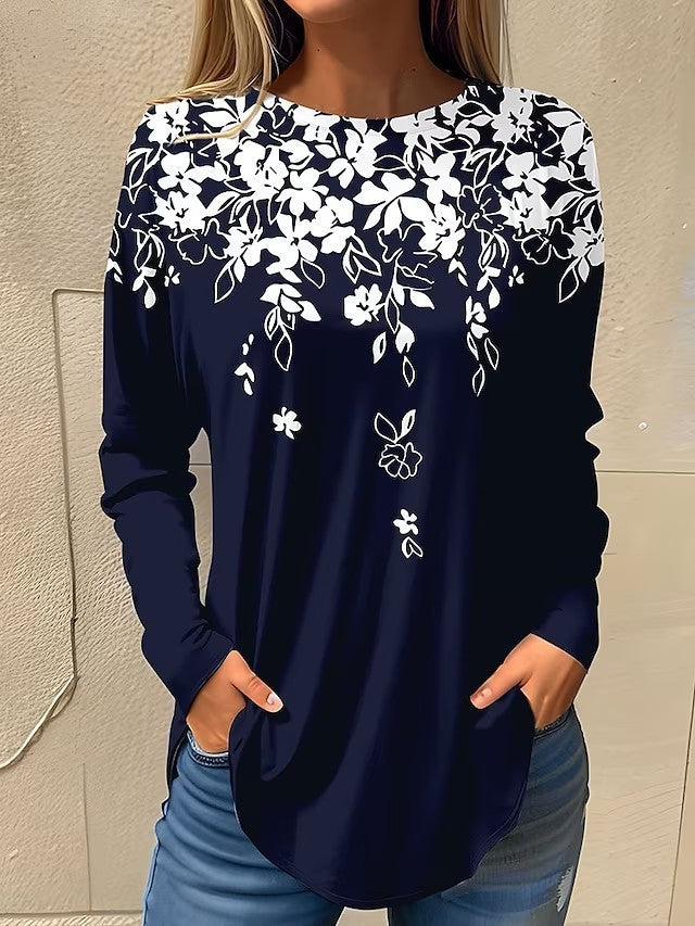 Women's Round-neck Long Sleeve Fashion Casual Plus Size