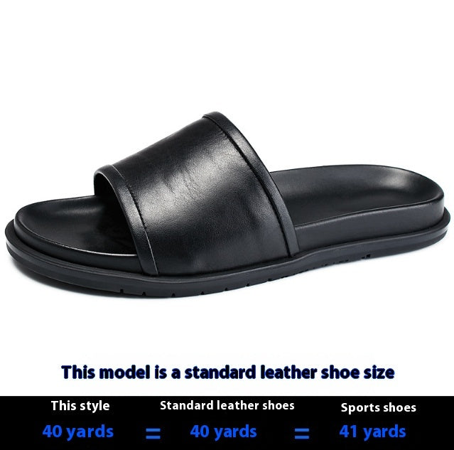 Genuine Leather Slippers Men's Summer Outdoor Non-slip