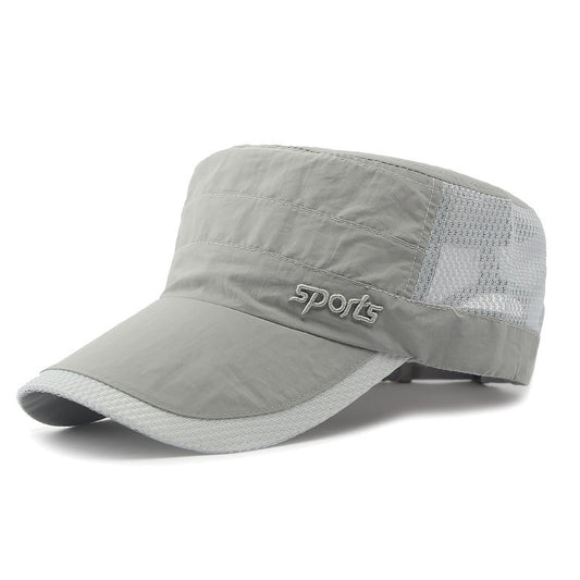 Peaked Cap Summer Mesh Breathable Swimming Sunshade Flat Top Military Cap