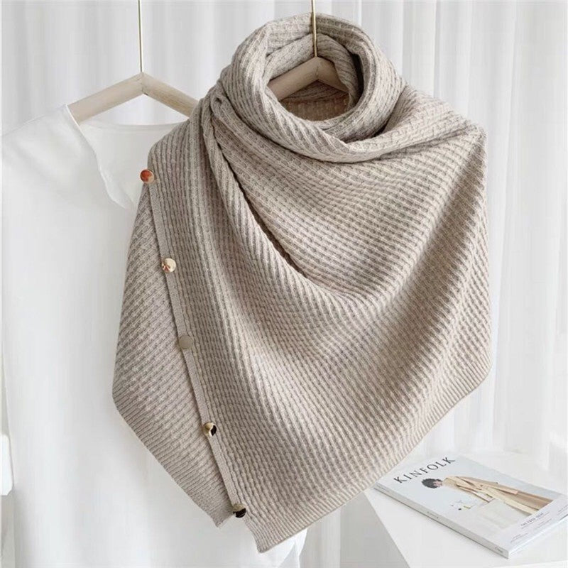 Fashionable And Warm Versatile Knitted Scarf For Women's Shawl
