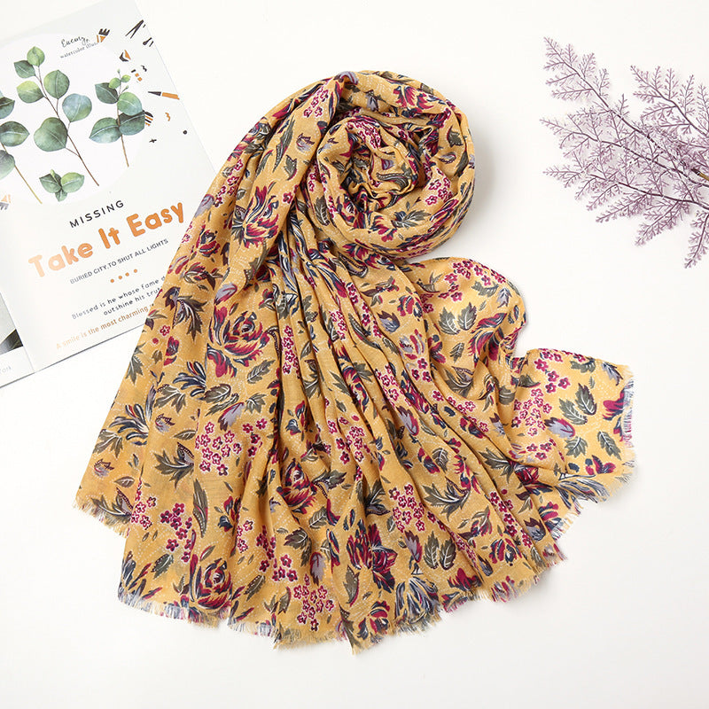 Retro Patchwork Bohemian Printed Cashew Scarf