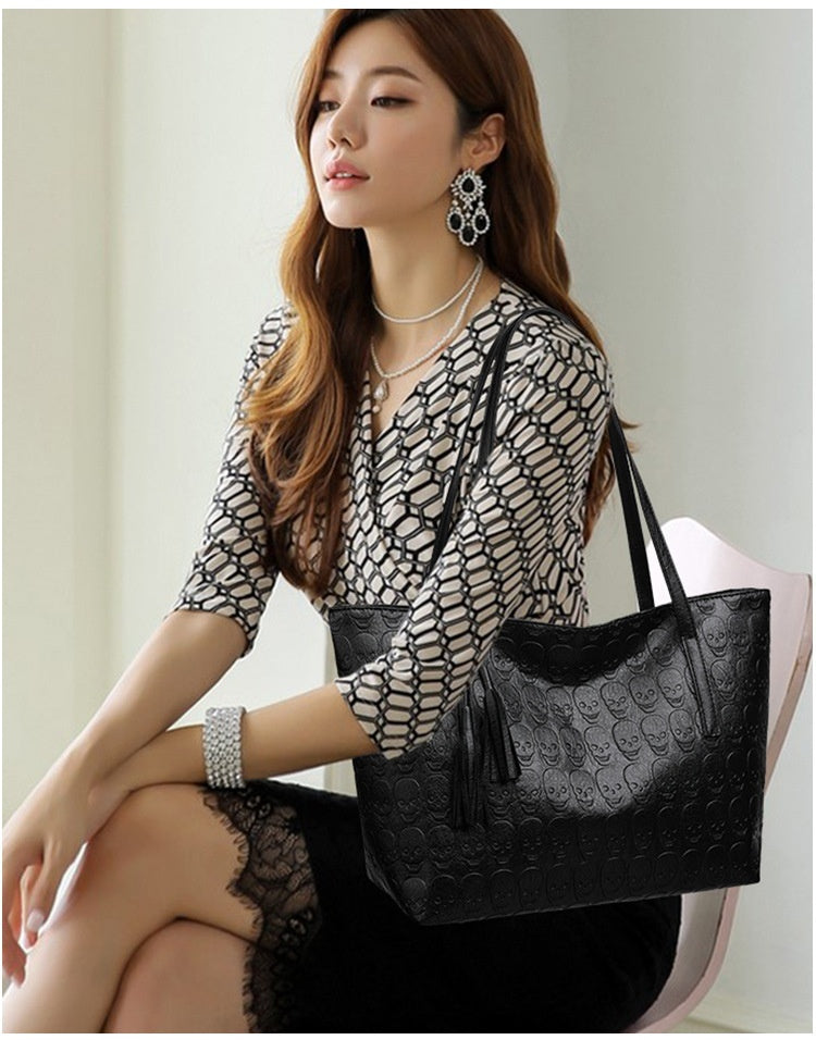 Fashion Large Capacity One-shoulder Tote Women's Bag Versatile Crossbody Solid Color