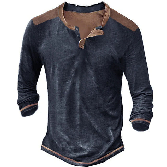 Retro Casual Long Sleeved Men Shirt