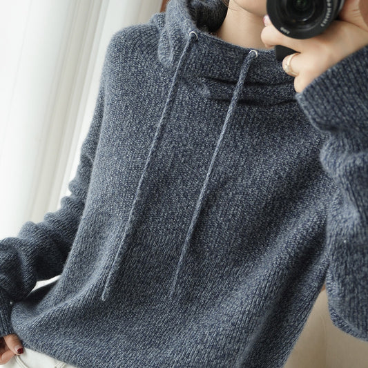 Winter New Solid Color Loose Thick Knitwear Top