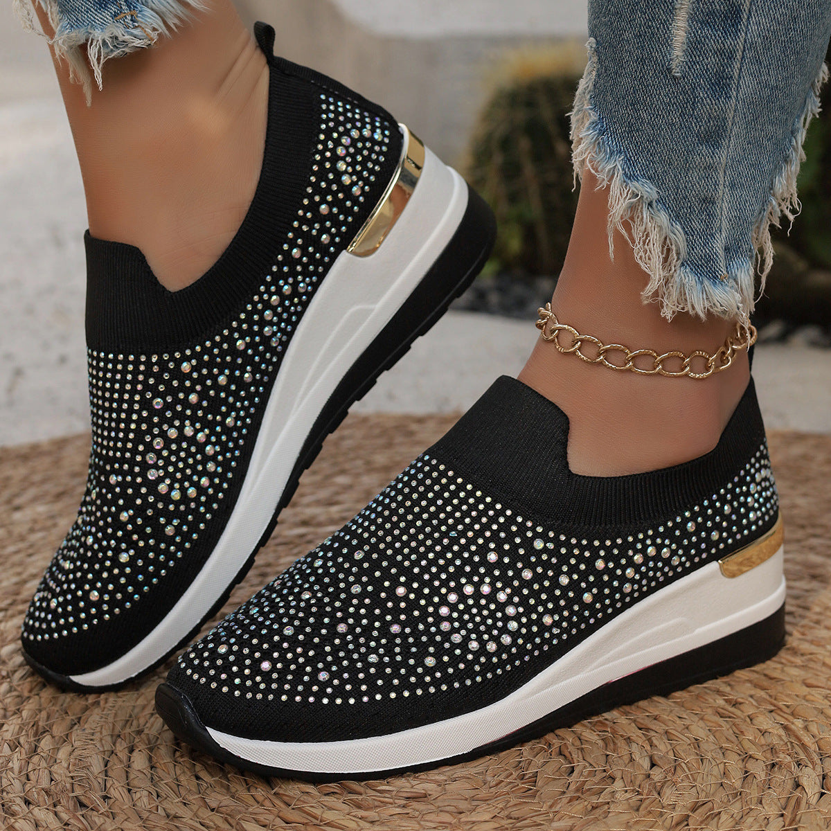 Spring Flyknit Slip-on Casual Mesh Breathable Sock-like Shoes