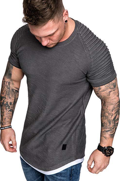 Men's Casual Fashion Solid Color Short-sleeved T-shirt