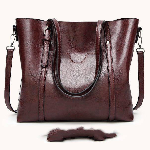 Large-capacity Soft Leather Bag Simple And Versatile