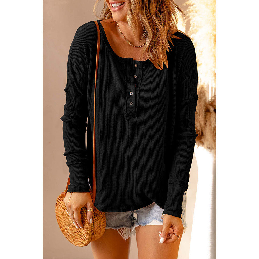 Solid Color Bottoming Shirt For Women