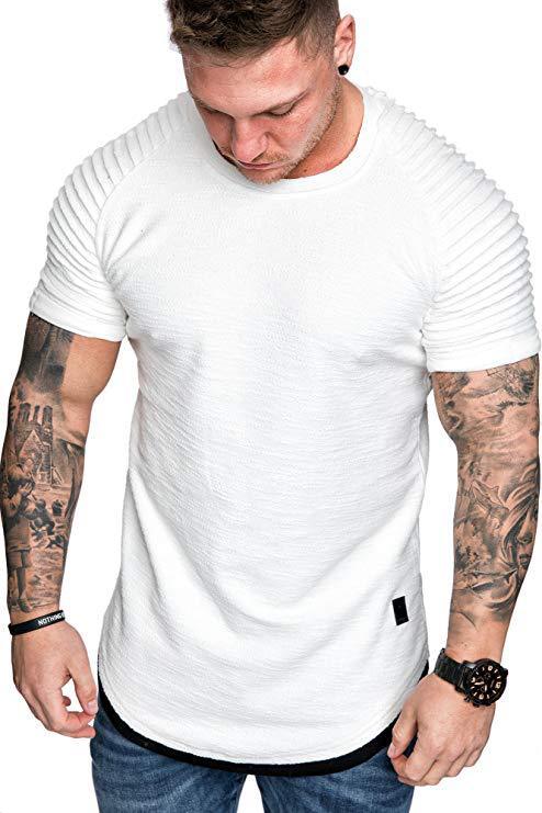 Men's Casual Fashion Solid Color Short-sleeved T-shirt