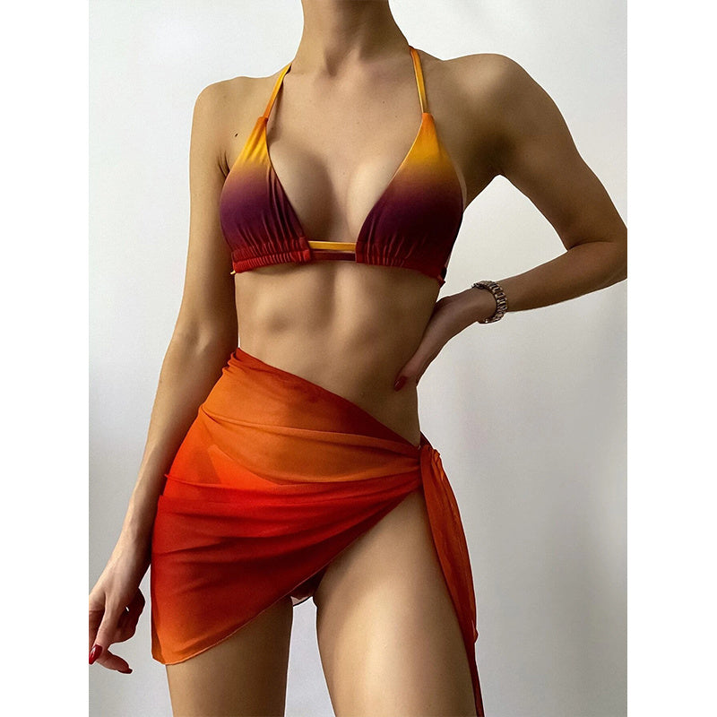 Gradient Color Little Sexy Three-piece Swimsuit