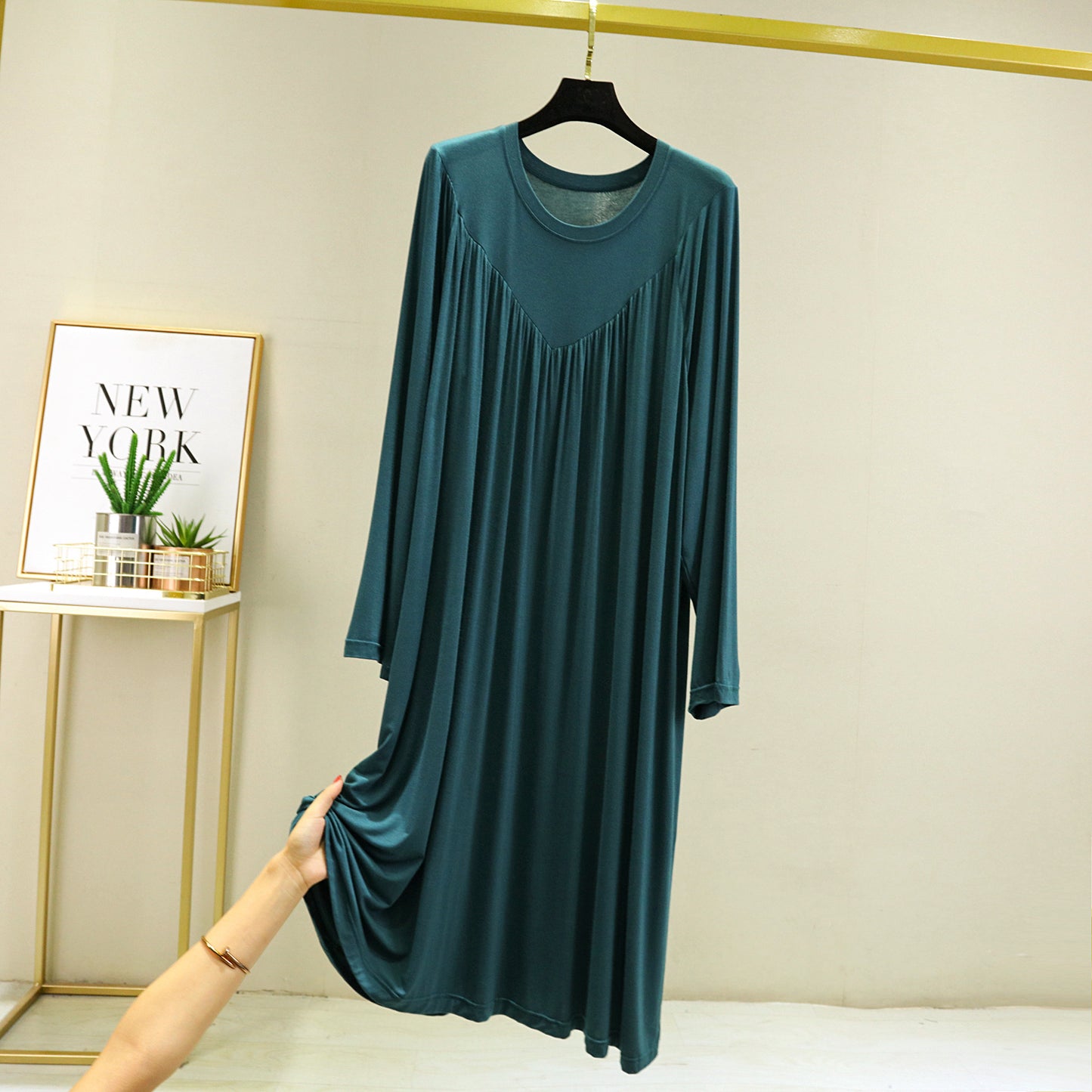 Summer Long-sleeve Loose Pajamas Plus Size Thin Dress