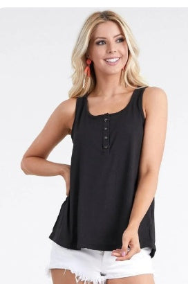 Ninexis Square Neck Half Button Tank