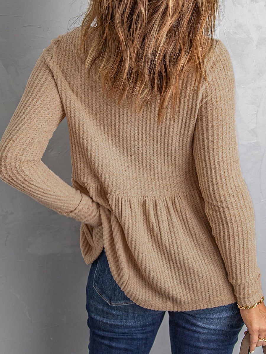 European And American Autumn Knitted Long-sleeved Blouse Women
