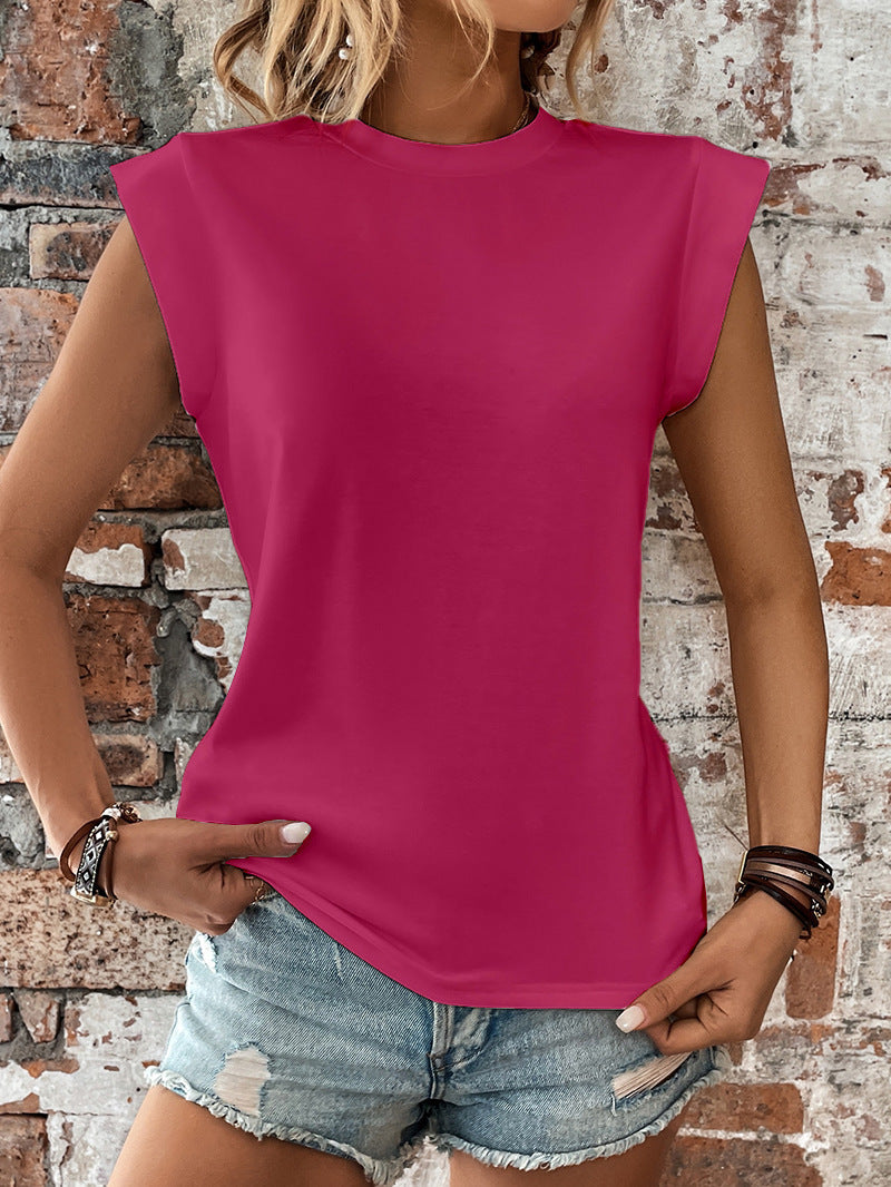 Women's Solid Color Sleeveless Versatile T-shirt