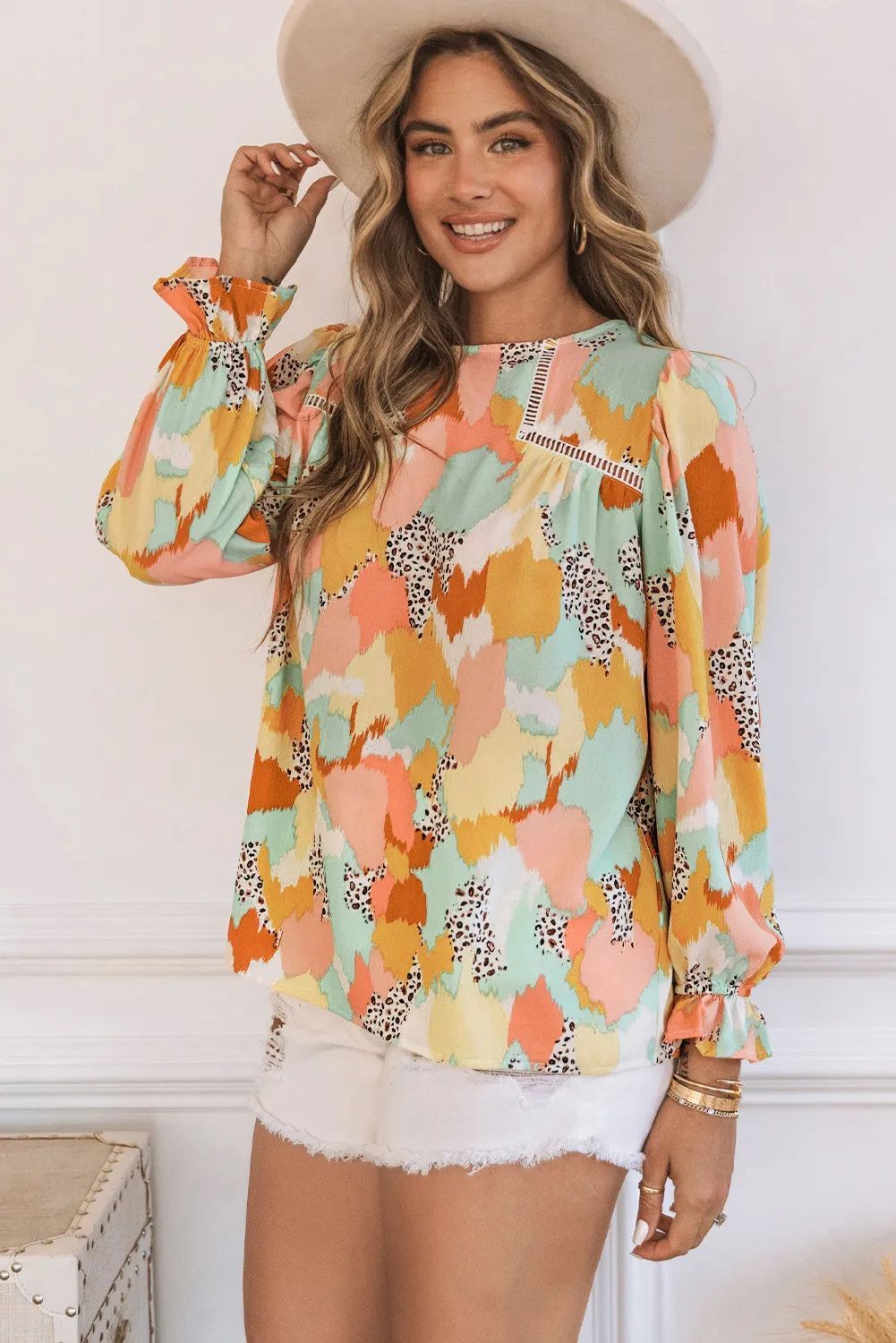 Abstract Printing Long Sleeve Shirt QS059