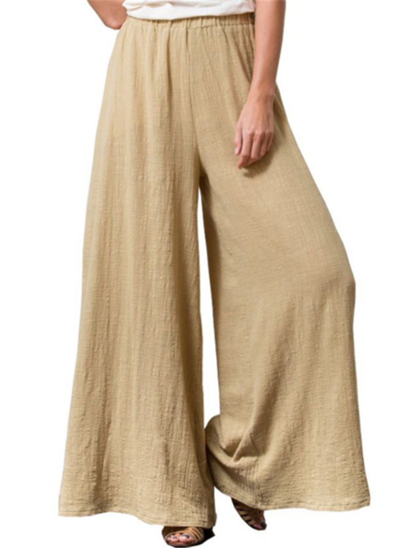 Cotton And Linen Loose Wide Leg Pants Plus Size Casual Pants Women