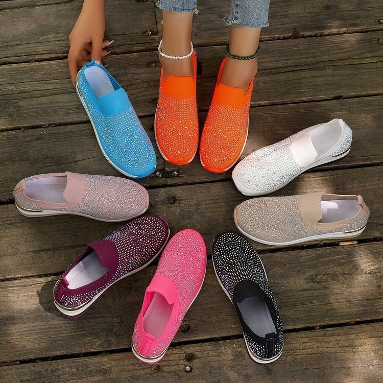 Spring Flyknit Slip-on Casual Mesh Breathable Sock-like Shoes