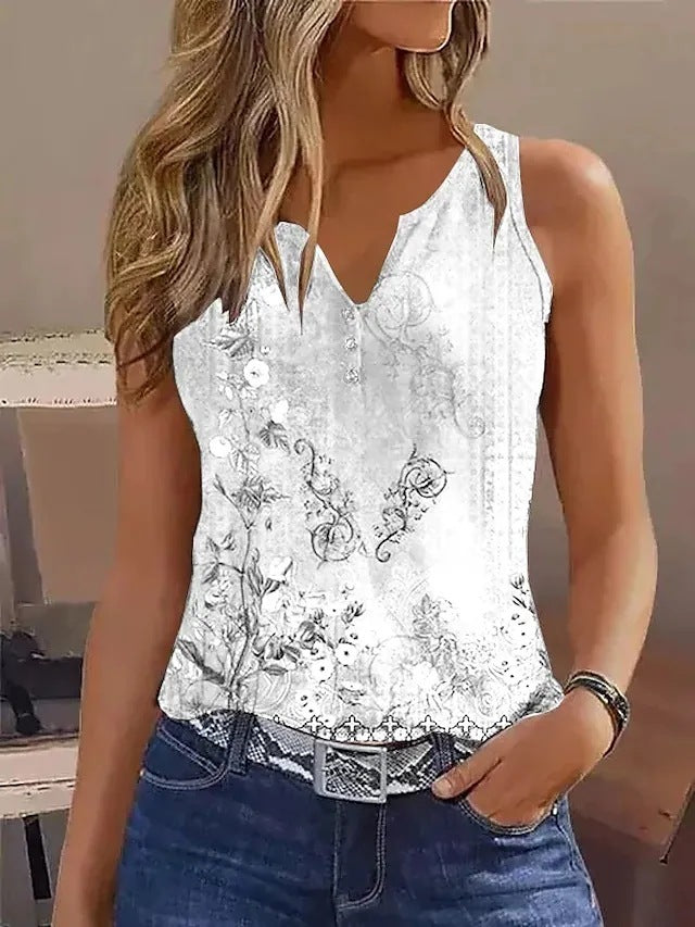 Spring And Summer New European And American Ladies V-neck Vest T-shirt Sling