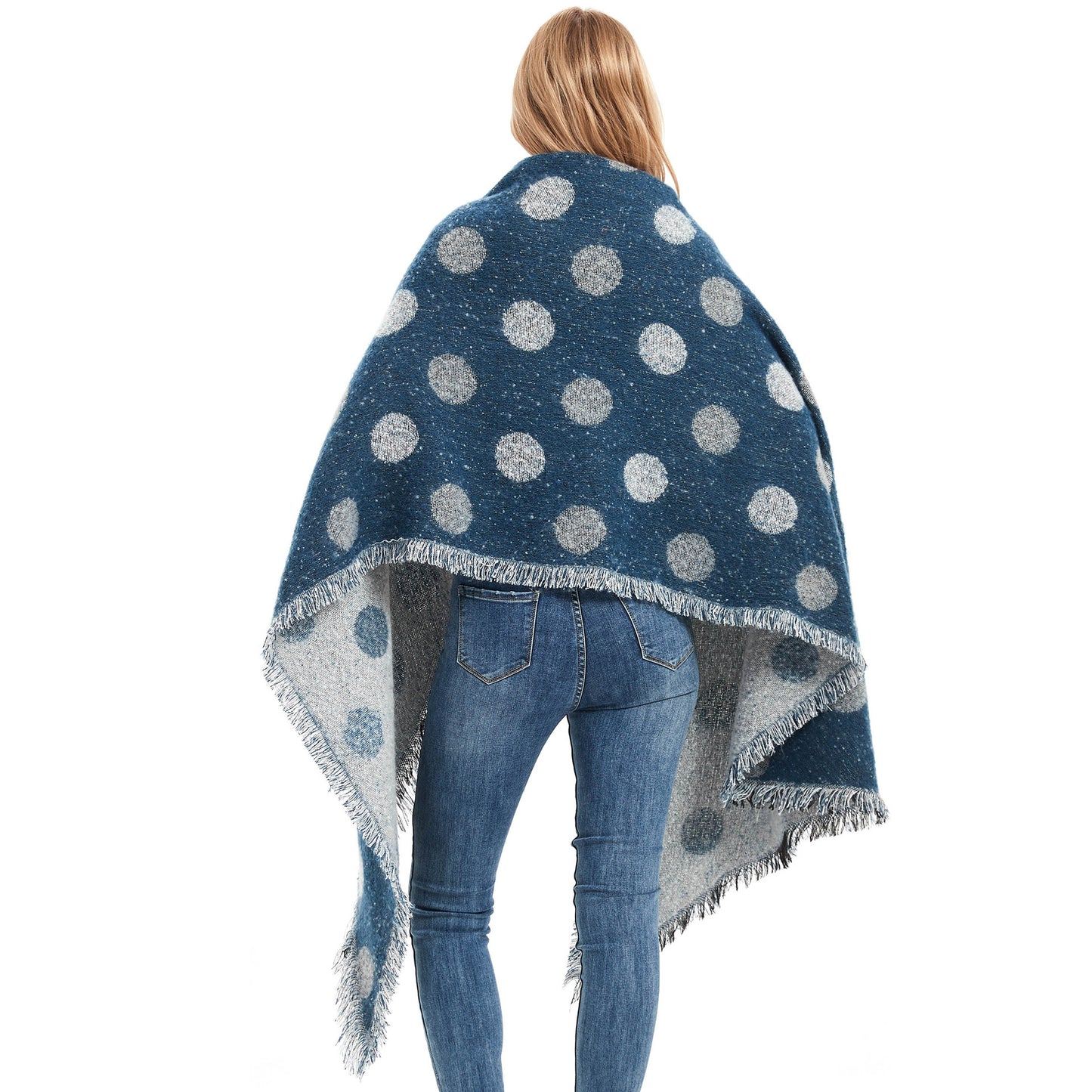 European And American Autumn And Winter Scarf Women's Circle Yarn Polka Dot Angle Thickened Shawl