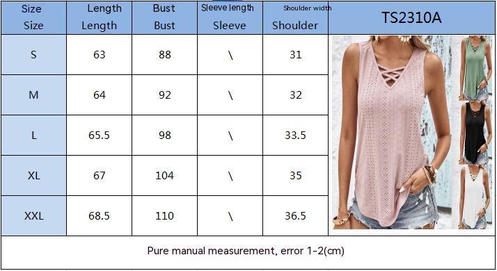 Hollow Breathable And Loose Slimming V-neckline Knitted Jacquard Cross Tied Top