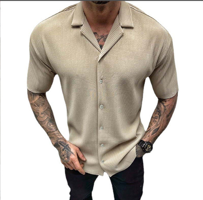 Men's Casual Fashion Cozy Short Sleeve Loose Casual Shirt