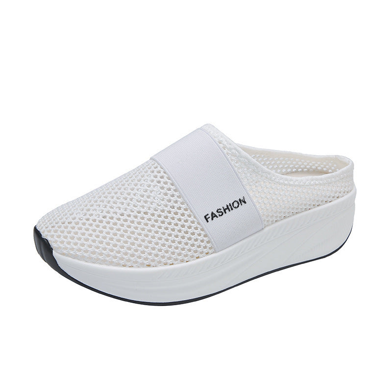 Slip-on Plus Size Platform Mesh Surface Breathable Shoes Ladies