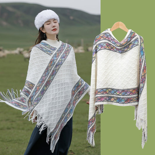 Autumn And Winter New Ethnic Style Shawl Travel Tassel Cloak