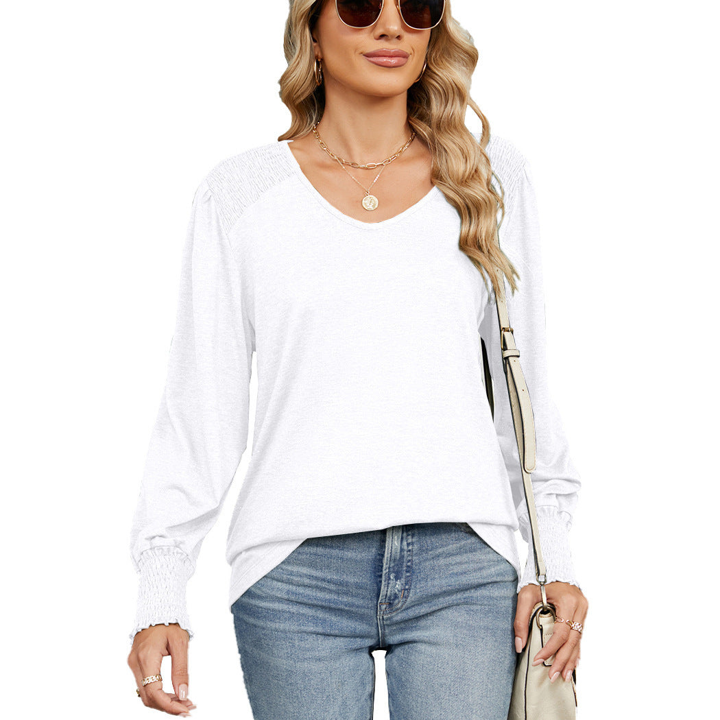 Loose Pleated T-shirt Women's Top