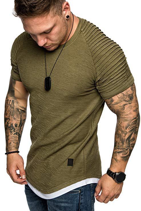 Men's Casual Fashion Solid Color Short-sleeved T-shirt