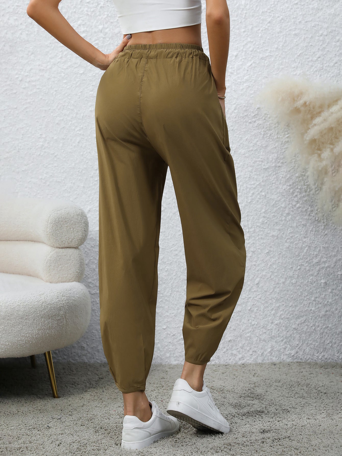 Women's Drawstring Pocket Fashion Loose Casual Pants