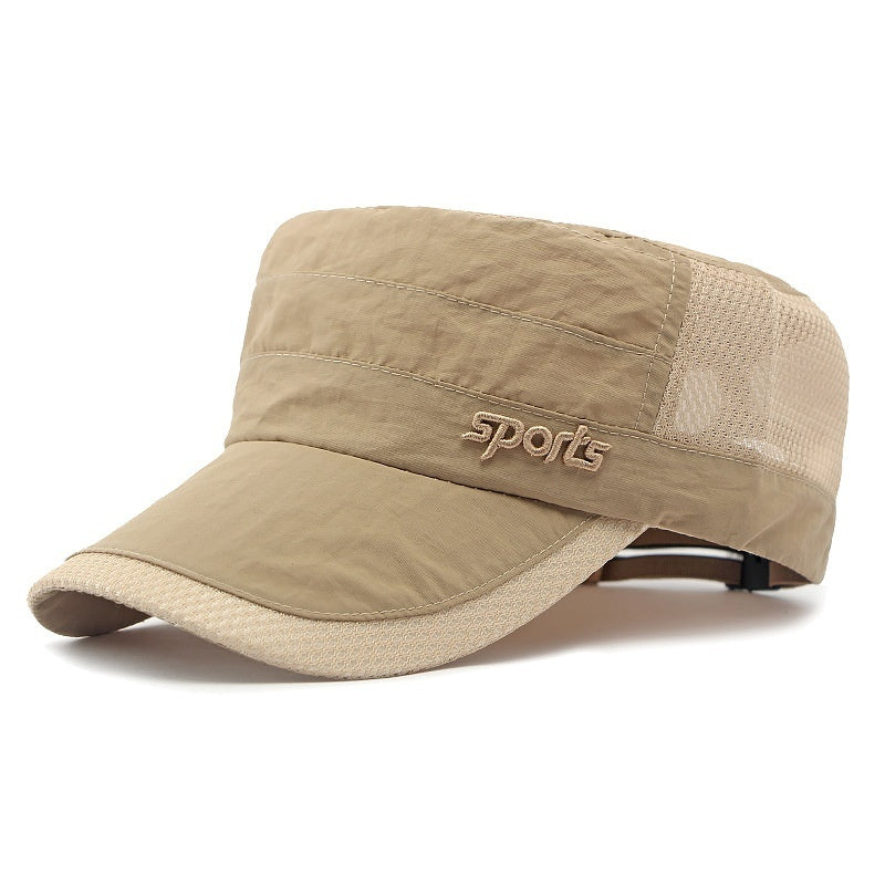 Peaked Cap Summer Mesh Breathable Swimming Sunshade Flat Top Military Cap