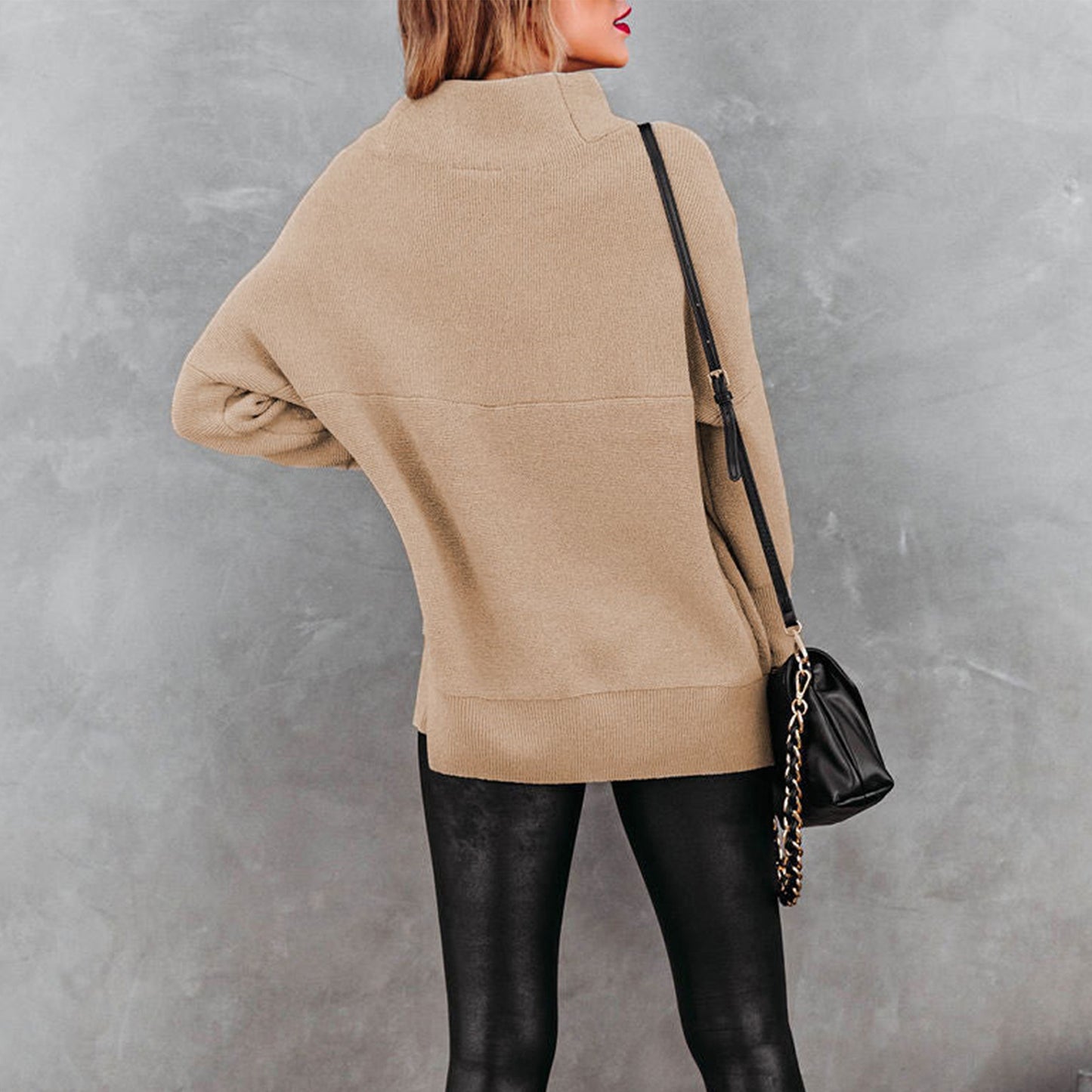 Off-neck Pullover Loose-fitting Women's Sweater