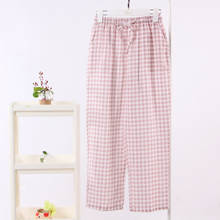 Simple Home Wear Pajama Double-layer Gauze Plus Size Confinement Pants