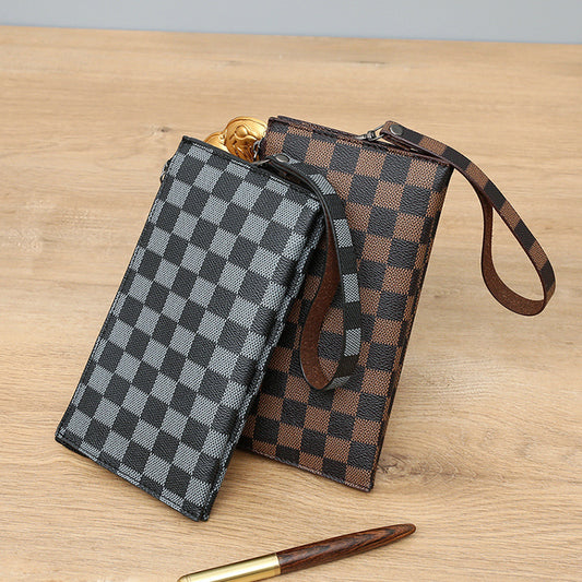 Fashion Personality  Plaid Zipper Men's Wallet