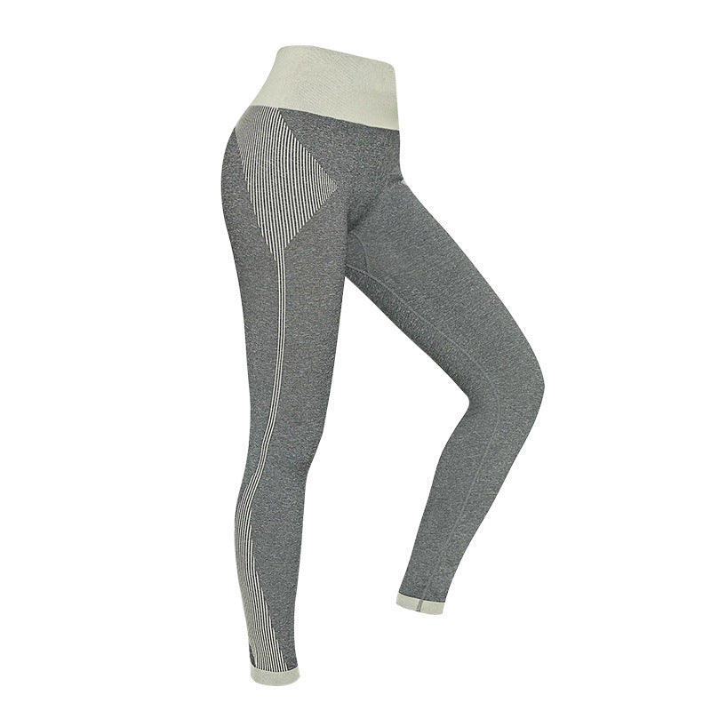 High Waist Color Stitching Fitness Pants For Women