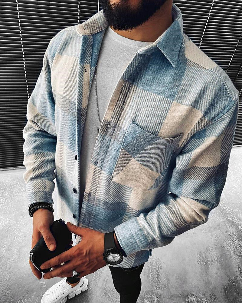 Men's Diamond Loose Jacket Coat Full Printed 3d Button Cardigan