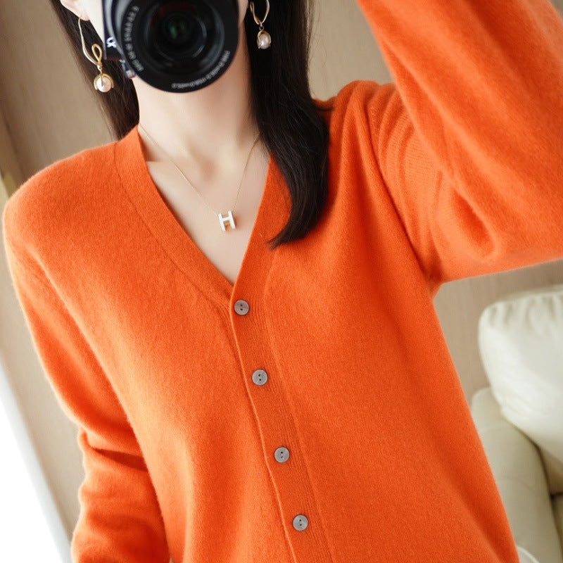 Cardigan V-neck Sweater Loose Bottoming Sweater