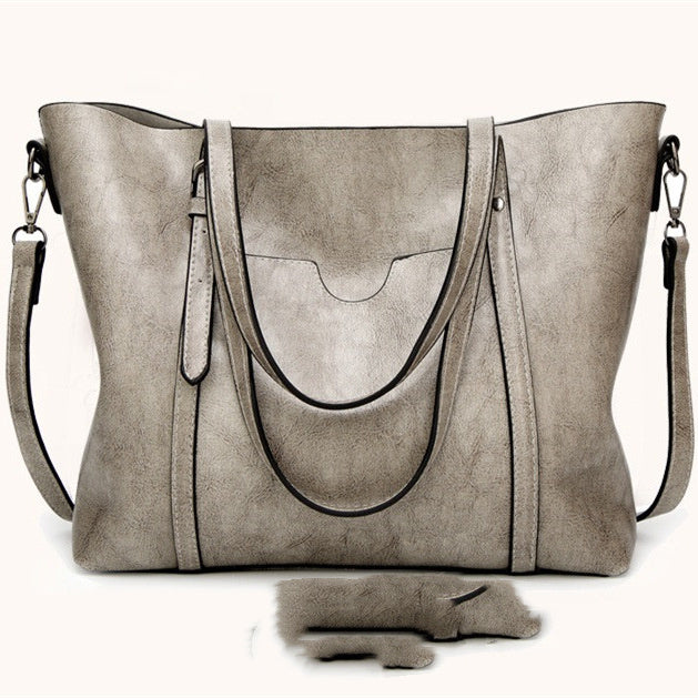 Large-capacity Soft Leather Bag Simple And Versatile