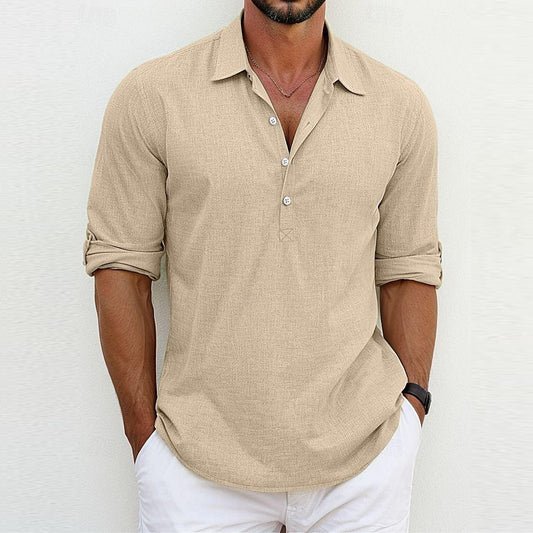 Solid Color Polo Collar Leisure Fashion Tops