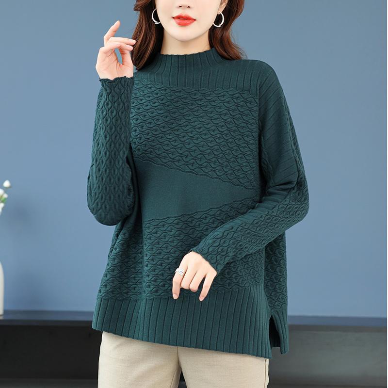 Loose And Idle Women's Plus Size Slimming Belly-covering Sweater