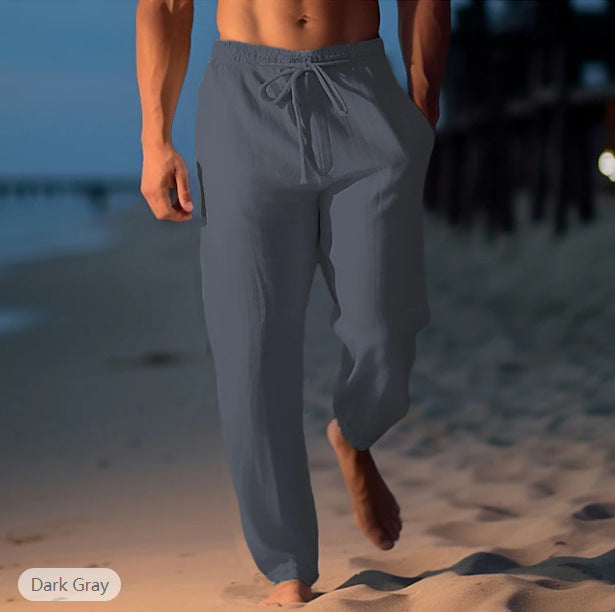 Beach Pants Drawstring Elastic Waist Straight Flat Comfortable Transparent
