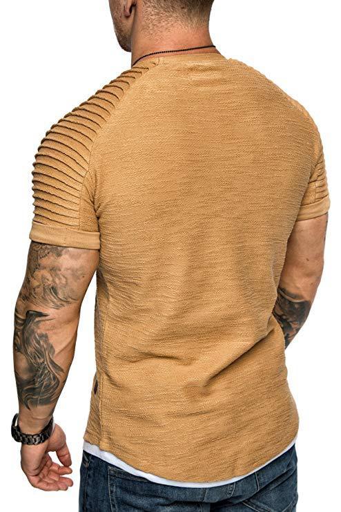 Men's Casual Fashion Solid Color Short-sleeved T-shirt