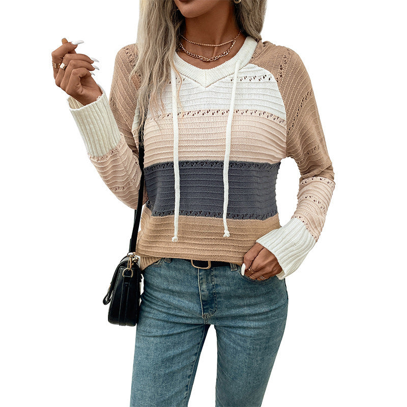 Fashion Personality Knitted Hoodie Women