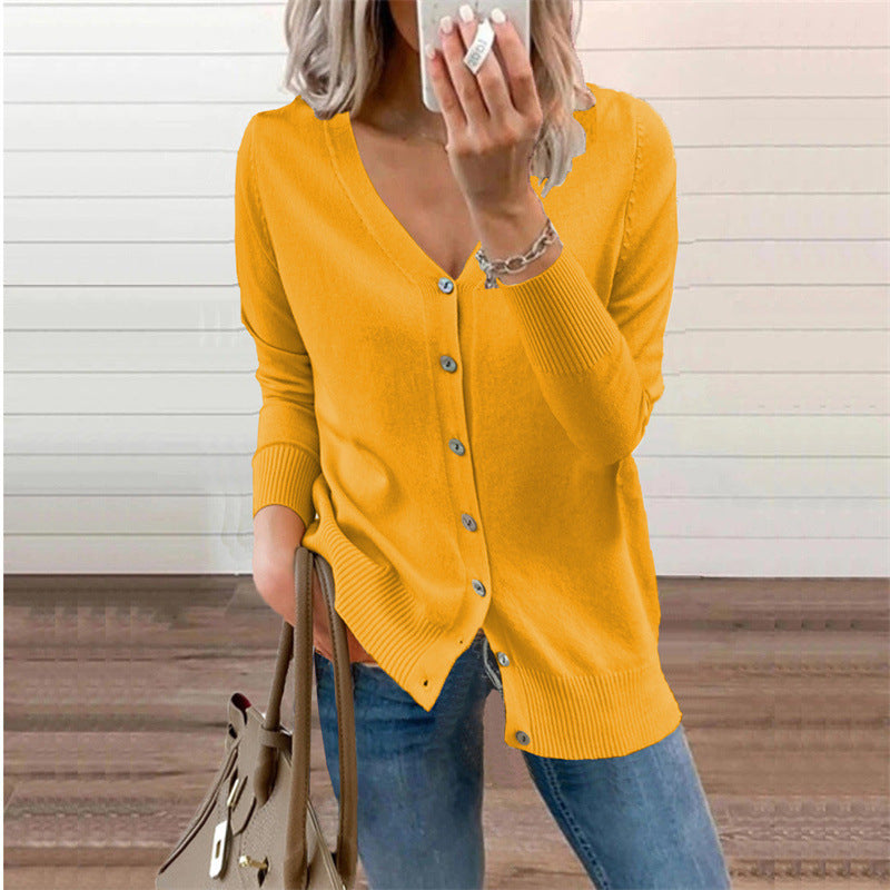 Fashionable Knitted Cardigan Sweater Coat Women's Top