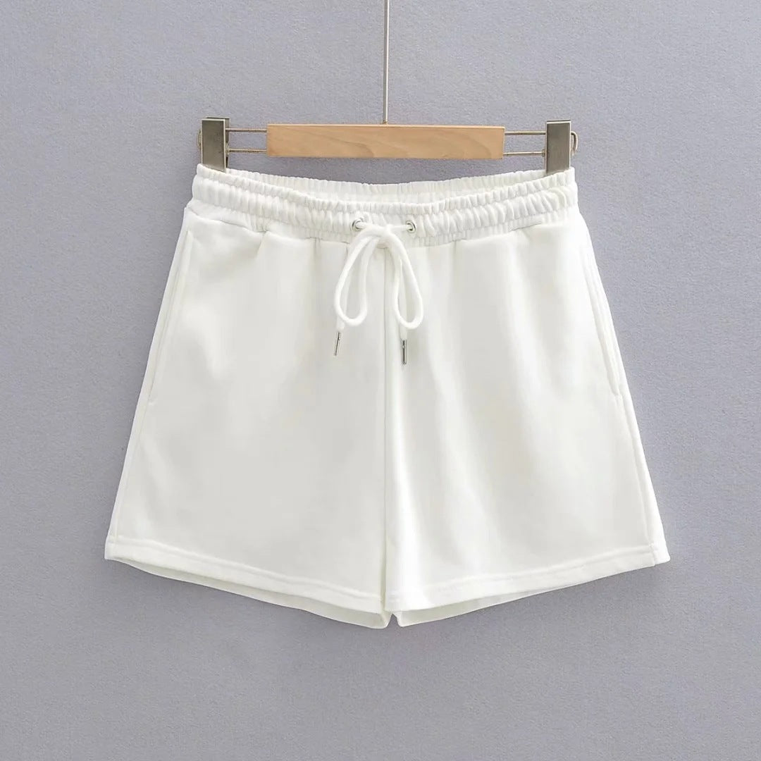 European And American Loose Pocket Drawstring Shorts