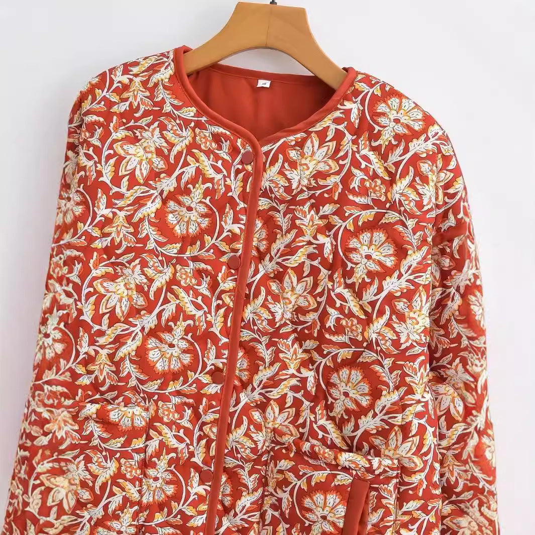 Fashion Women's Wear Printed Cotton Jacket