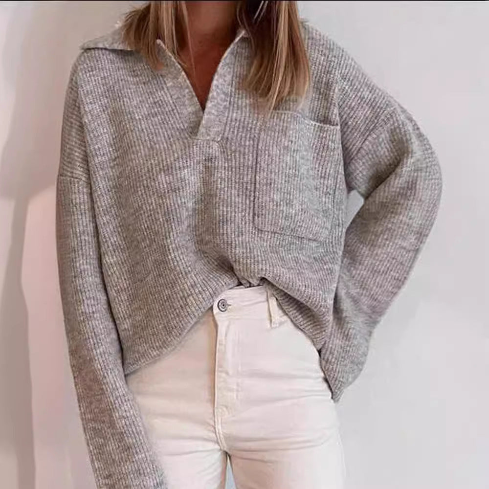 Leisure Loose Solid Color Sweater