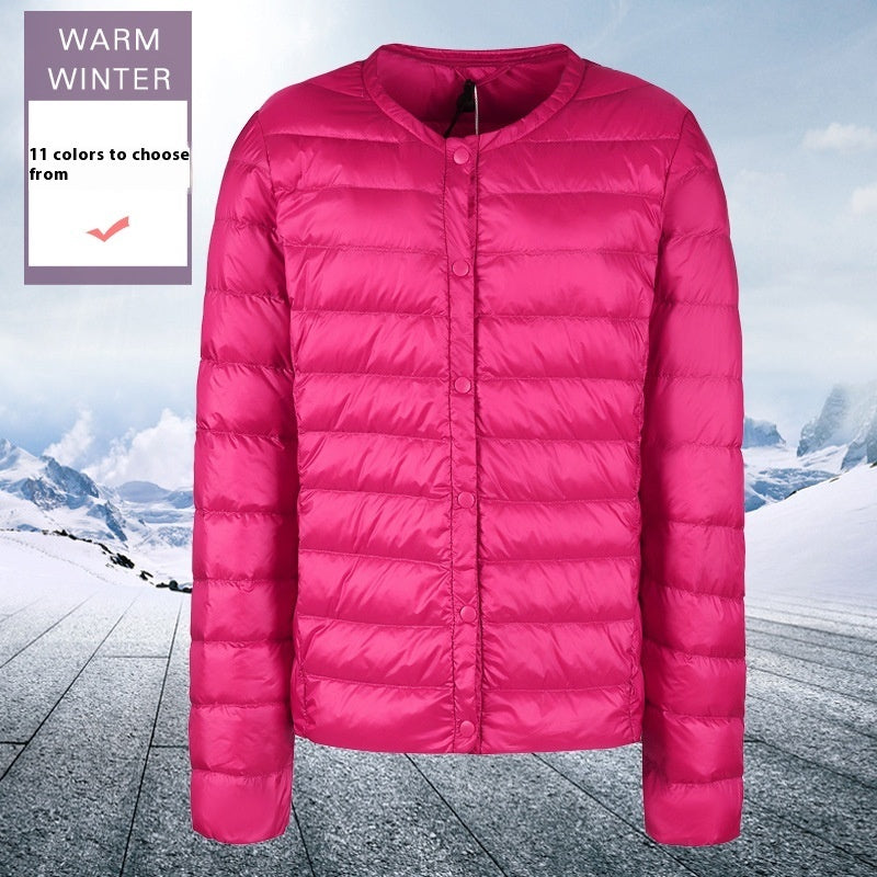 Down Jacket Women's Lightweight Collarless Fashionable All-match Short Coat